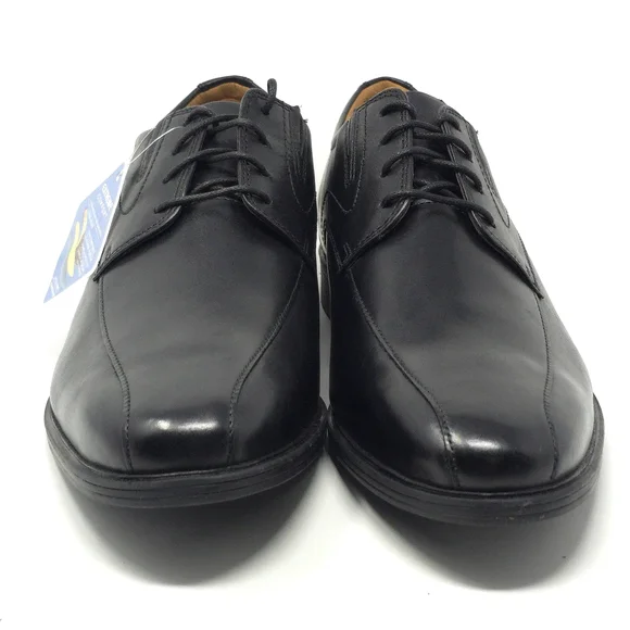 Clarks Whiddon Pace Black Leather Oxford Size 12W - Picture 3 of 9
